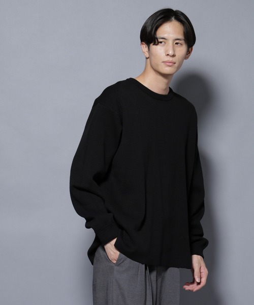 NAO　Tニット ブラックＭ セール】ミラノリブ ワイドクルーネックニット（ニット/セーター