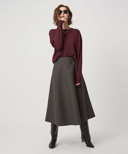 conte（コンテ）の「＜conte＞ハイゲージ  クルーネックニット（ニット/セーター・レディース・ブラック/ベージュ/ワイン/ネイビー・FREE）」の16枚目の写真