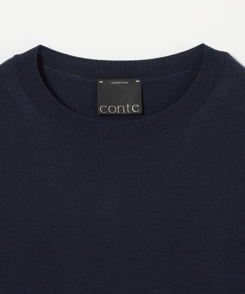 conte（コンテ）の「＜conte＞ハイゲージ  クルーネックニット（ニット/セーター・レディース・ブラック/ベージュ/ワイン/ネイビー・FREE）」の18枚目の写真