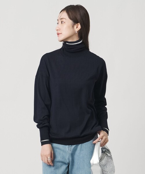 UNITED ARROWS（ユナイテッドアローズ）の「18G ウール タートルネック ニット ‐ウォッシャブル‐（ニット/セーター・レディース・オフホワイト/ブラック/ダークブラウン/ベージュ/ネイビー・FREE）」の17枚目の写真