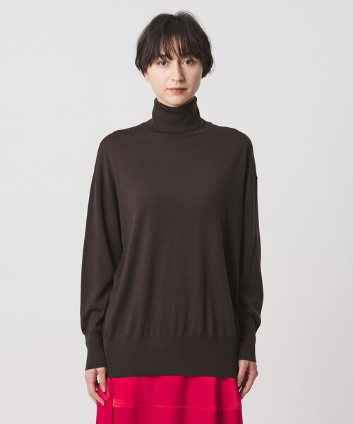 UNITED ARROWS（ユナイテッドアローズ）の「18G ウール タートルネック ニット ‐ウォッシャブル‐（ニット/セーター・レディース・オフホワイト/ブラック/ダークブラウン/ベージュ/ネイビー・FREE）」の19枚目の写真