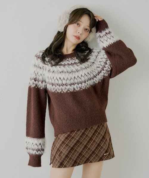 ノルディック柄ルーズニット（ニット/セーター）｜Chico（チコ）の