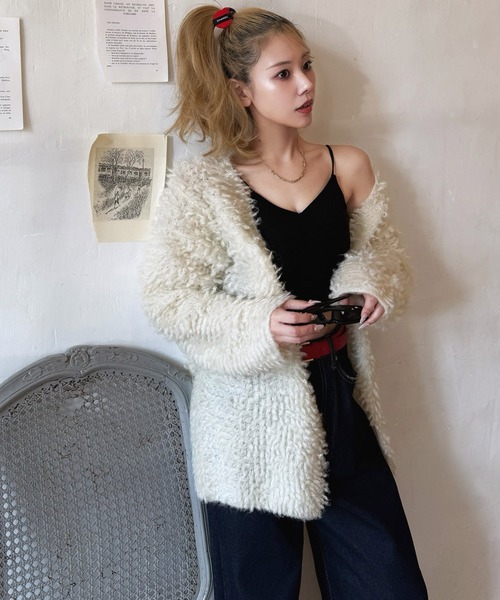 ROYAL PARTY（ロイヤルパーティー）の「モコモコニットカーディガン（カーディガン/ボレロ・レディース・グレー/ベージュ/オフホワイト・FREE）」の17枚目の写真