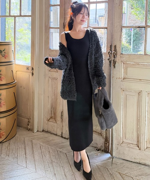 ROYAL PARTY（ロイヤルパーティー）の「モコモコニットカーディガン（カーディガン/ボレロ・レディース・グレー/ベージュ/オフホワイト・FREE）」の18枚目の写真