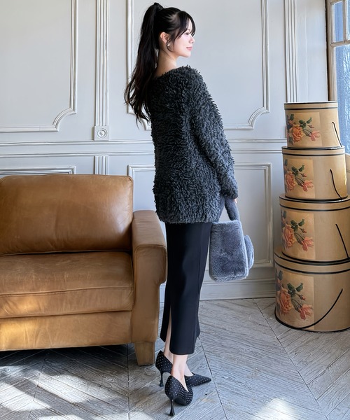 ROYAL PARTY（ロイヤルパーティー）の「モコモコニットカーディガン（カーディガン/ボレロ・レディース・グレー/ベージュ/オフホワイト・FREE）」の19枚目の写真