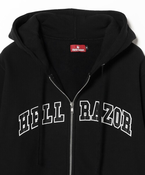 Hellrazor(ヘルレイザー)の「HELLRAZOR / ARCH LOGO FULL ZIP HOODIE(スウェット・メンズ・ブラック・M/L/XL)」の3枚目の写真