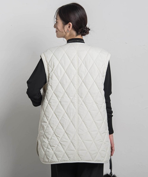 セール】撥水キルティングコート≪袖取り外し可能≫（ダッフルコート