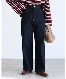 reca | 飾り釦付き裏ゴムストレートデニムパンツ(デニムパンツ)