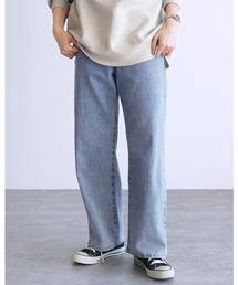 reca | 飾り釦付き裏ゴムストレートデニムパンツ(デニムパンツ)