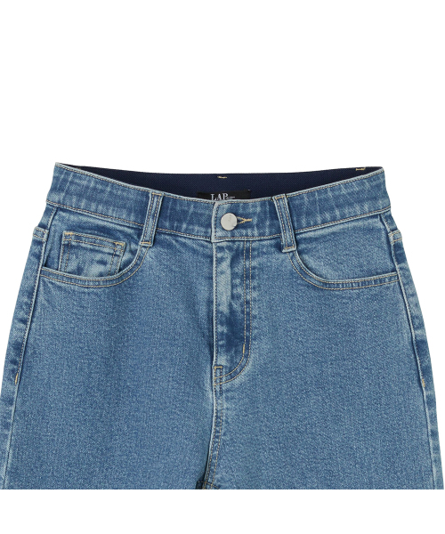 LAP(ラップ)の「ソフトバンドウォッシングセミワイドパンツ AR7DP163(デニムパンツ・レディース・ブラック/ダークブルー・MEDIUM/SMALL/LARGE)」の6枚目の写真