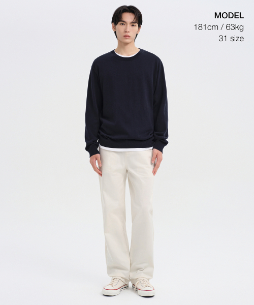 MUSINSA STANDARD（ムシンサスタンダード）の「ストレートチノパンツ[クリーム]（その他パンツ・メンズ・その他・40/38/42/36/27/28/29/34/32/30/31/33/26）」の2枚目の写真