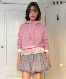 SINOON（シヌーン）の「Diamond Hooded Knit (Lavender)（ニット/セーター）」