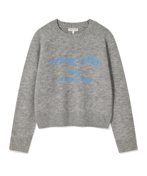 Wacky WiLLy(ワッキーウィリー)の「ウィメンズヘアリーレタリング刺繍プルオーバーグレー(ニット/セーター・レディース・その他・F)」の1枚目の写真