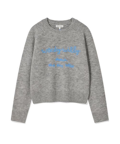 Wacky WiLLy(ワッキーウィリー)の「ウィメンズヘアリーレタリング刺繍プルオーバーグレー(ニット/セーター・レディース・その他・F)」の2枚目の写真