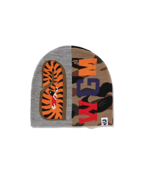 A BATHING APE（アベイシングエイプ）の「1ST CAMO SHARK KNIT CAP（ハット・メンズ・グレー/ブラック/レッド・FREE）」の5枚目の写真