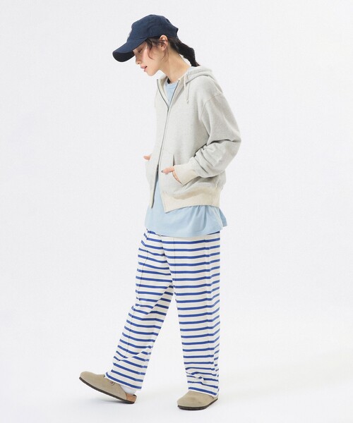 BEAMS BOY（ビームスボーイ）の「ジャージー イージー パンツ（その他パンツ・レディース・ホワイト×ブルー/ナチュラル/ネイビー・ONE SIZE）」の4枚目の写真
