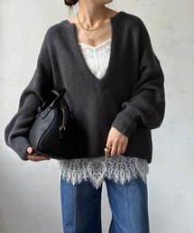 DouDou | ウール混スキッパープルオーバー(ニット/セーター)