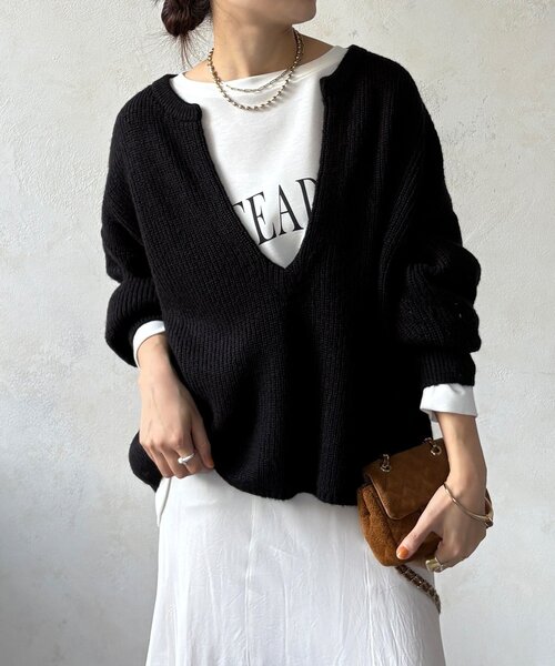 セール】ウール混スキッパープルオーバー（ニット/セーター）｜DouDou