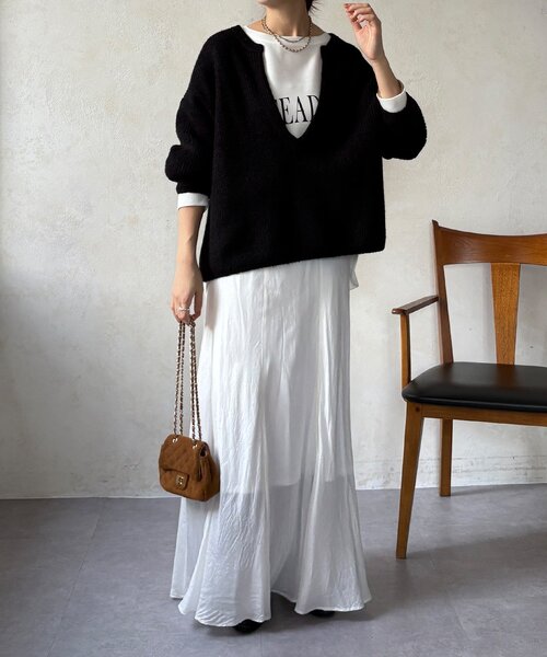 セール】ウール混スキッパープルオーバー（ニット/セーター）｜DouDou