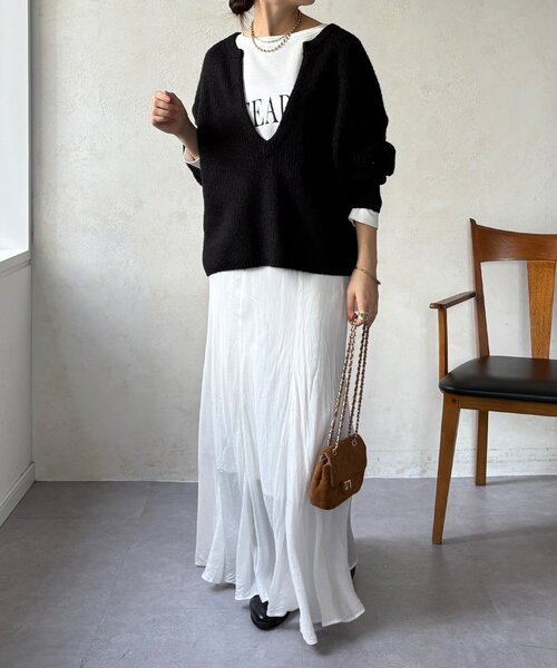 セール】ウール混スキッパープルオーバー（ニット/セーター）｜DouDou