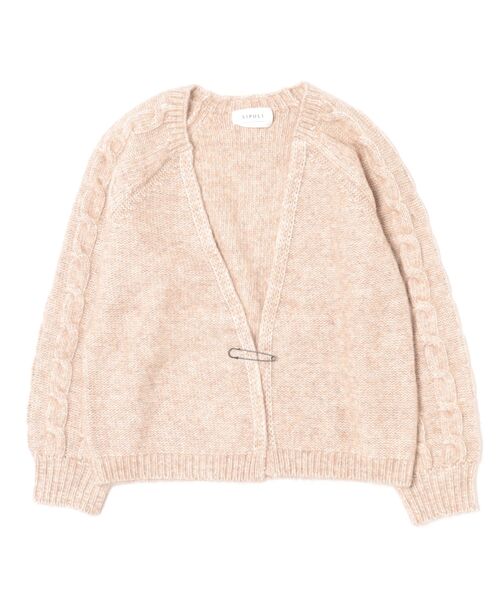 SIPULI（シプリ）の「Cotton Alpaca ケーブルラグランニットカーディガン（ニット/セーター・レディース・ベージュ/サックスブルー・2）」の13枚目の写真