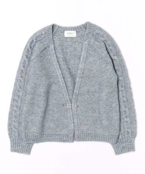 SIPULI（シプリ）の「Cotton Alpaca ケーブルラグランニットカーディガン（ニット/セーター・レディース・ベージュ/サックスブルー・2）」の21枚目の写真