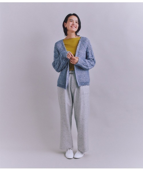 SIPULI（シプリ）の「Cotton Alpaca ケーブルラグランニットカーディガン（ニット/セーター・レディース・ベージュ/サックスブルー・2）」の16枚目の写真