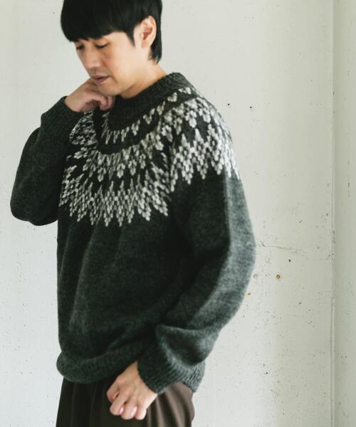 URBAN RESEARCH DOORS（アーバンリサーチドアーズ）の「求心柄モックネックニット（ニット/セーター・メンズ・ホワイト系その他/ブラウン系その他/グレー系その他・MEDIUM/LARGE）」の22枚目の写真