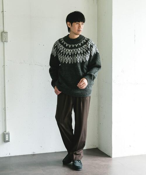 URBAN RESEARCH DOORS（アーバンリサーチドアーズ）の「求心柄モックネックニット（ニット/セーター・メンズ・ホワイト系その他/ブラウン系その他/グレー系その他・MEDIUM/LARGE）」の8枚目の写真