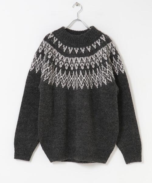 URBAN RESEARCH DOORS（アーバンリサーチドアーズ）の「求心柄モックネックニット（ニット/セーター・メンズ・ホワイト系その他/ブラウン系その他/グレー系その他・MEDIUM/LARGE）」の19枚目の写真