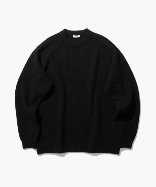 ATON(エイトン)の「ATON (エイトン) LAMBS WOOL | CREWNECK SWEATER(ニット/セーター・メンズ・チャコールグレー/ブラック・6/4)」の6枚目の写真