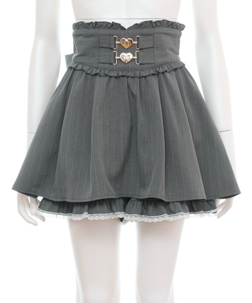 Secret Honey（シークレットハニー）の「ハートバックルスカパン（スカート・レディース・グレー/ブラック・MEDIUM）」の8枚目の写真