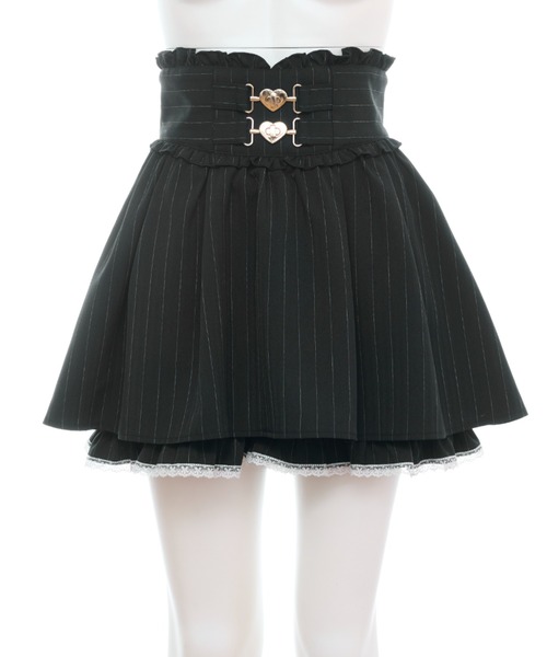 Secret Honey（シークレットハニー）の「ハートバックルスカパン（スカート・レディース・グレー/ブラック・MEDIUM）」の9枚目の写真