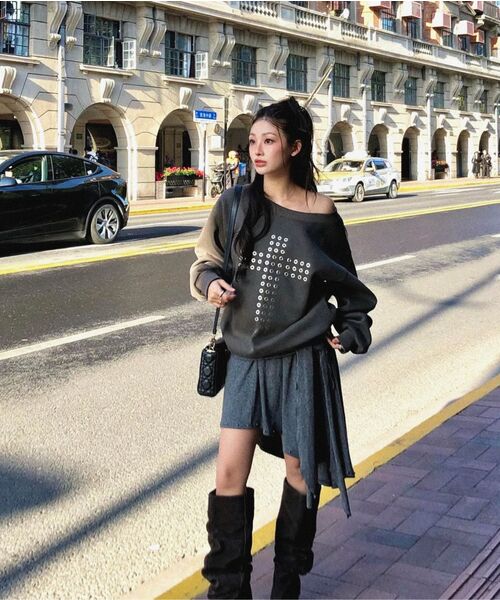 Midnight Move(ミッドナイトムーブ)の「st stud skirt (grey)(スカート・レディース・その他・FREE)」の5枚目の写真