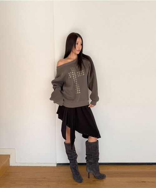 Midnight Move(ミッドナイトムーブ)の「st stud skirt (grey)(スカート・レディース・その他・FREE)」の6枚目の写真