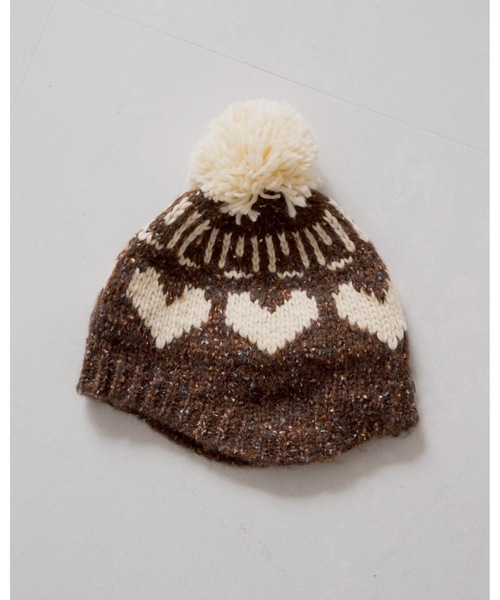 JUMELLE(ジュメロ)の「ボンボンニット帽(ニットキャップ/ビーニー・レディース・ブラウン・FREE)」の8枚目の写真