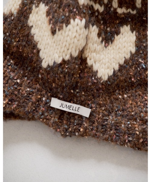 JUMELLE(ジュメロ)の「ボンボンニット帽(ニットキャップ/ビーニー・レディース・ブラウン・FREE)」の2枚目の写真