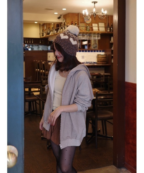 JUMELLE(ジュメロ)の「ボンボンニット帽(ニットキャップ/ビーニー・レディース・ブラウン・FREE)」の22枚目の写真