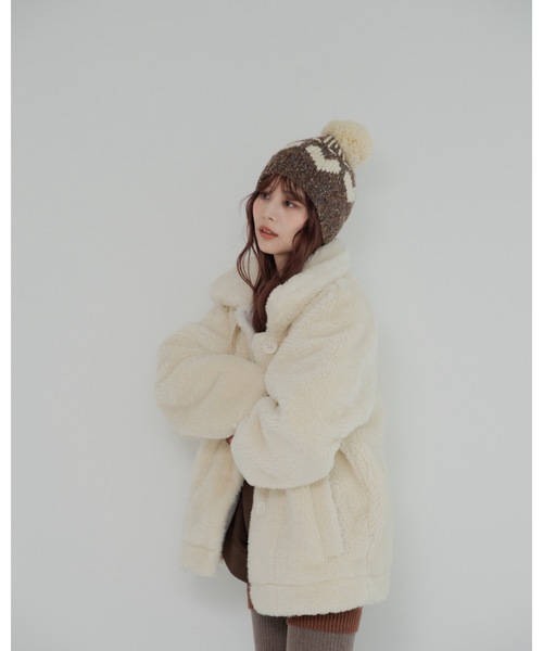 JUMELLE(ジュメロ)の「ボンボンニット帽(ニットキャップ/ビーニー・レディース・ブラウン・FREE)」の19枚目の写真