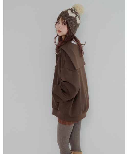 JUMELLE(ジュメロ)の「ボンボンニット帽(ニットキャップ/ビーニー・レディース・ブラウン・FREE)」の11枚目の写真