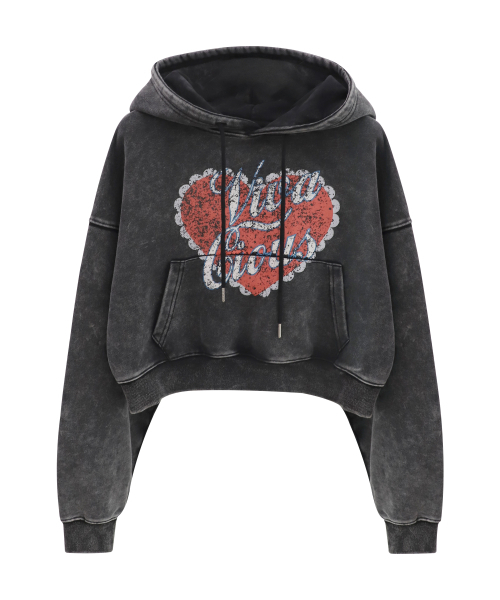 Vivacious(ビバシャス)の「Heart Amour Hoody SALT BLACK(パーカー・レディース・ブラック・SMALL/MEDIUM)」の2枚目の写真