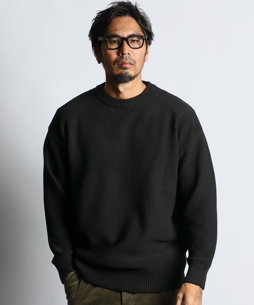 The DUFFER of ST.GEORGE（ザダファーオブセントジョージ）の「WASHABLE WAFFLE KNIT：自宅で洗える ウォッシャブル ワッフルニット（ニット/セーター・メンズ・アッシュグレー/グレー/ダークブラウン/ホワイト/ブラック・MEDIUM/LARGE/X-LARGE）」の3枚目の写真