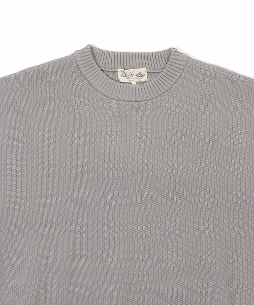 The DUFFER of ST.GEORGE（ザダファーオブセントジョージ）の「WASHABLE WAFFLE KNIT：自宅で洗える ウォッシャブル ワッフルニット（ニット/セーター・メンズ・アッシュグレー/グレー/ダークブラウン/ホワイト/ブラック・MEDIUM/LARGE/X-LARGE）」の6枚目の写真