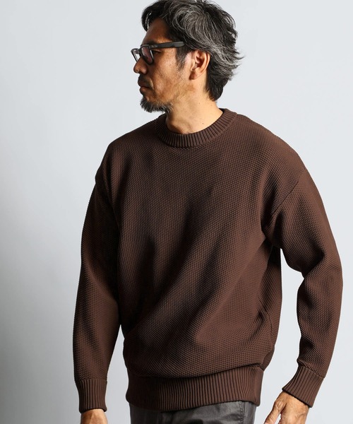 The DUFFER of ST.GEORGE（ザダファーオブセントジョージ）の「WASHABLE WAFFLE KNIT：自宅で洗える ウォッシャブル ワッフルニット（ニット/セーター・メンズ・アッシュグレー/グレー/ダークブラウン/ホワイト/ブラック・MEDIUM/LARGE/X-LARGE）」の16枚目の写真