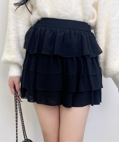 INGNI（イング）の「シアーフリルミニスカパン／A（スカート・レディース・オフホワイト/ブラック・FREE）」の16枚目の写真