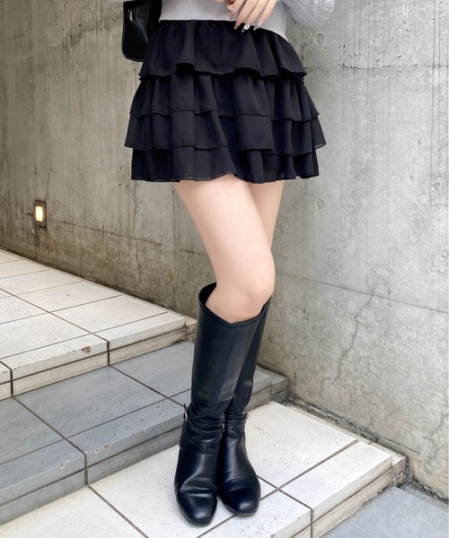 INGNI（イング）の「シアーフリルミニスカパン／A（スカート・レディース・オフホワイト/ブラック・FREE）」の20枚目の写真