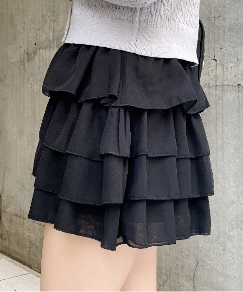 INGNI（イング）の「シアーフリルミニスカパン／A（スカート・レディース・オフホワイト/ブラック・FREE）」の18枚目の写真