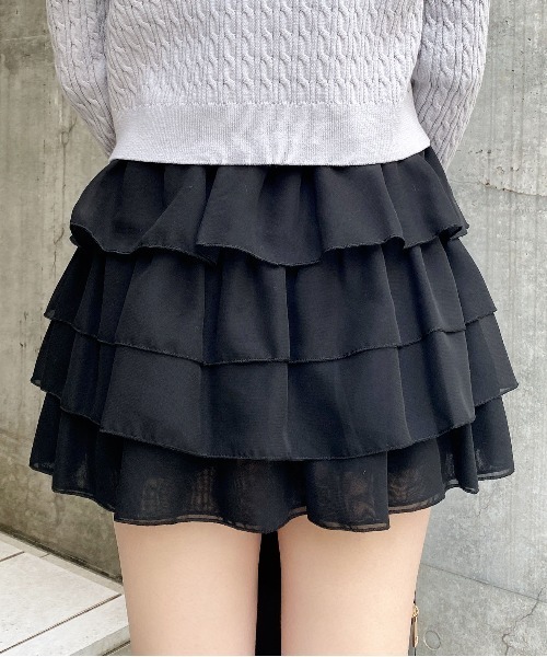 INGNI（イング）の「シアーフリルミニスカパン／A（スカート・レディース・オフホワイト/ブラック・FREE）」の19枚目の写真