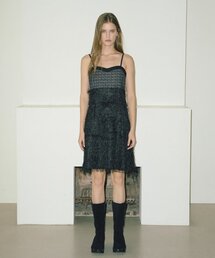 Slip Fluffy Mini Dress Black