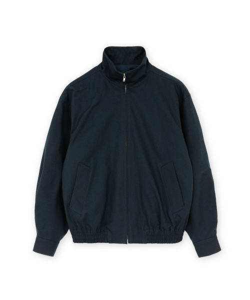 Wスタンドカラーブルゾン、ネイビー